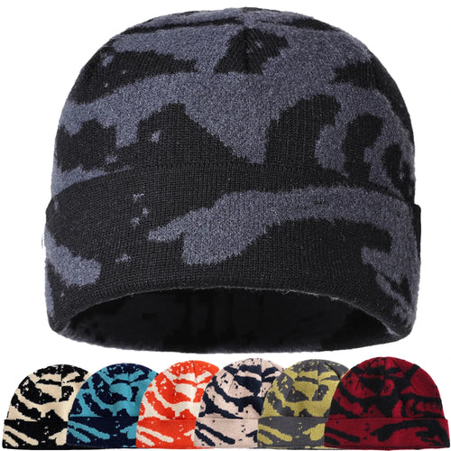 New Unisex Outdoor Skull Cap Fashion Geometric Printing Chic Winter Hats Sailor Style Hats For Men Women Autumn Ski Beanie Cap