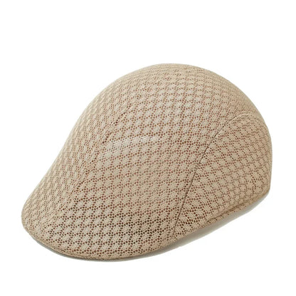 Sun Hat Summer Breathable Beret Cap Cap Mesh Hollow Solid Color Beret Hat Sun Protection Men's Women's Net Dad Hat Forward Cap