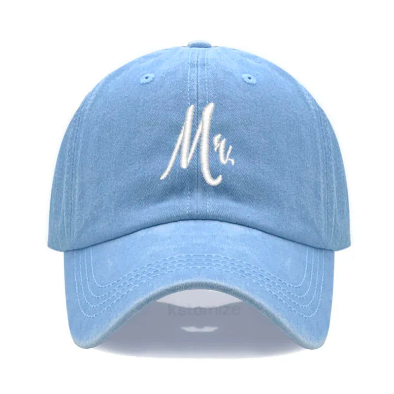 Matching Mr. & Mrs. Baseball Cap Men's Women's Cotton Embroidery Sport Golf Caps Bridal Gift Newlywed Honeymoon Wedding Gift