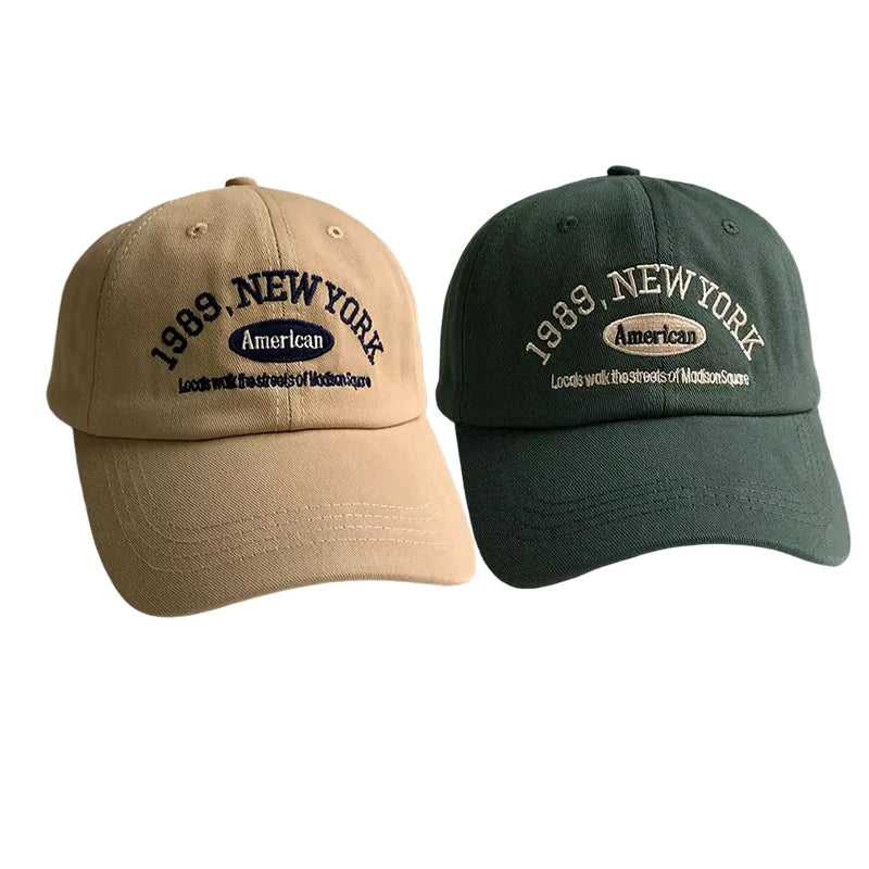 Unisex Korean Retro Baseball Cap Embroidered Letter Casual Street Style Hat