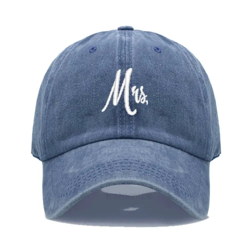 Matching Mr. & Mrs. Baseball Cap Men's Women's Cotton Embroidery Sport Golf Caps Bridal Gift Newlywed Honeymoon Wedding Gift