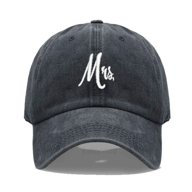 Matching Mr. & Mrs. Baseball Cap Men's Women's Cotton Embroidery Sport Golf Caps Bridal Gift Newlywed Honeymoon Wedding Gift