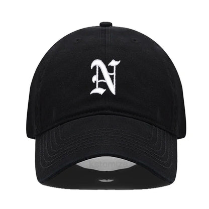 Old English Letter A-Z Embroider Baseball Cap For Men Womne High Quality Soft Cotton Fashion Team Sport Visors Snapback Caps