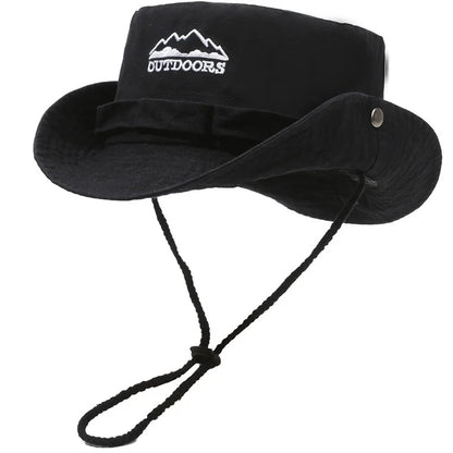 Unisex Wide Brim Bucket Hat – UV Protection Breathable Panama Fisherman Hiking Sun Hat