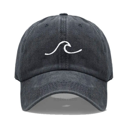 Men's Baseball Cap Women's Washed Cotton Waves Embroidery Embroidery Dad Hat Sport Golf Caps For Man Sun Hats Dropshipping