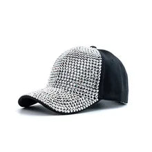 New Fashion Women Diamond Inlay Cap Spring Summer Hip Hop Kpop Dance Baseball Caps Simple Plain Party Street Hat