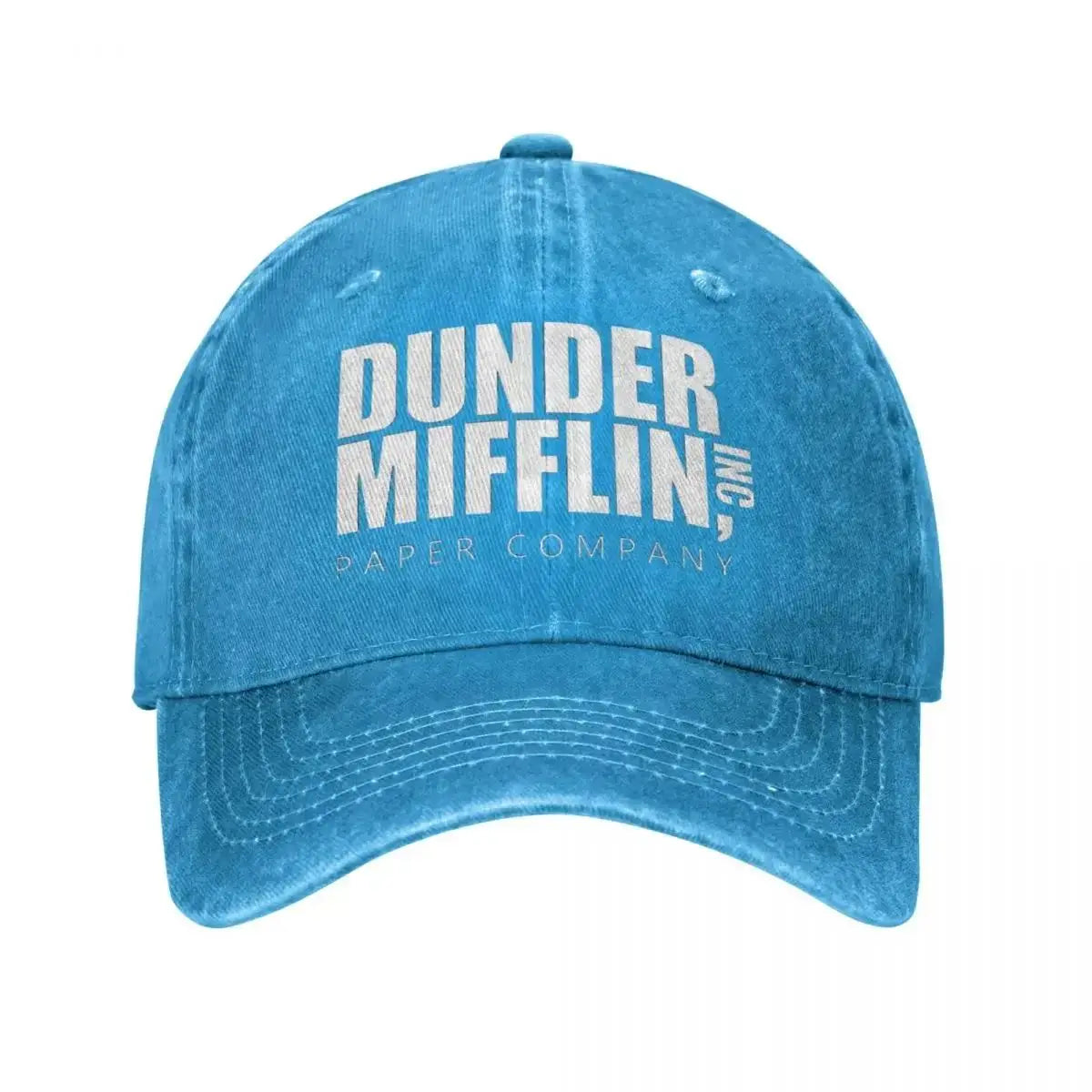 Classic Dunder Mifflin Logo Baseball Caps Men Women Distressed Denim Washed Sun Cap The Office Travel Adjustable Hats Cap