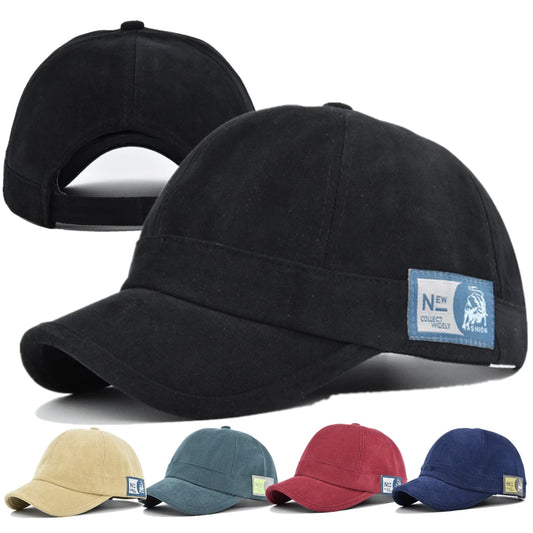 Unisex Vintage Baseball Cap SHORT Visor Letter Baseball Hats Men And Women Outdoor Sports Hats