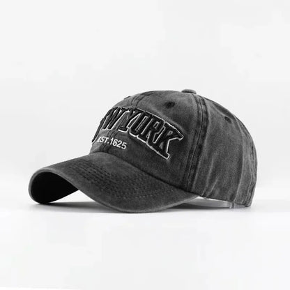 Hot Sale Hat New Spring And Autumn Washed Cloth Baseball Cap Embroidered Letters New York