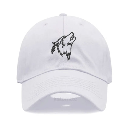 Women's Baseball Cap Men's Washed Cotton Wolf Howl Embroidery Embroidery Dad Hat Sport Golf Caps For Man Sun Hats Dropshipping