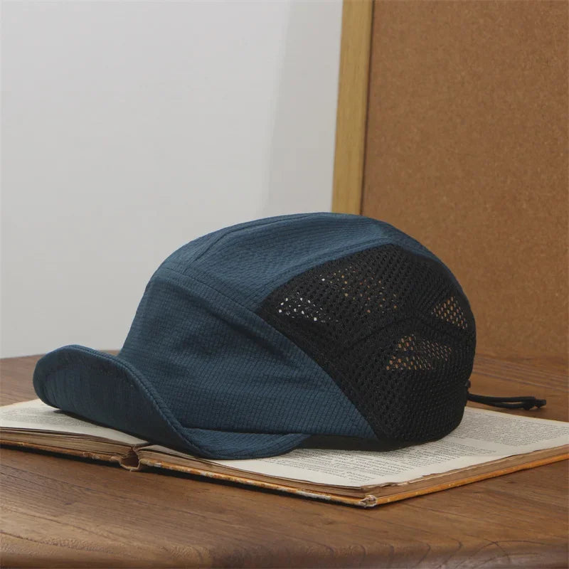 Unisex Japanese Quick-Dry Baseball Cap – Breathable Short Brim Summer Hip-Hop Sun Hat