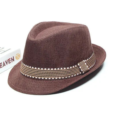 Golexury Summer Fedoras Spring and Summer Korean Party Jazz Hat Cotton Linen Top Hat  for Buchet Hat Panama Cap
