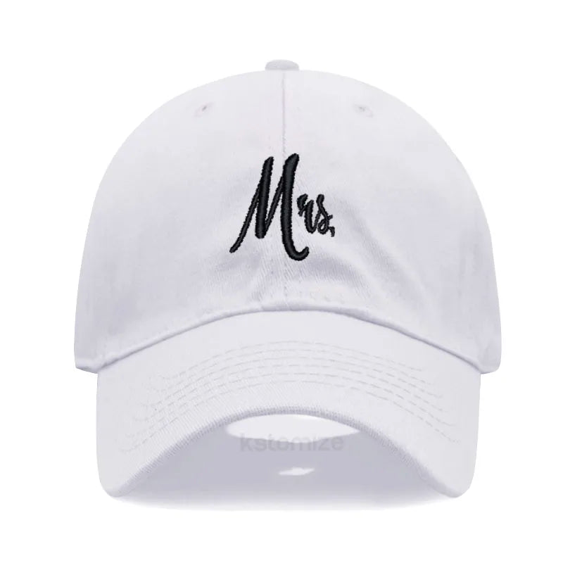 Matching Mr. & Mrs. Baseball Cap Men's Women's Cotton Embroidery Sport Golf Caps Bridal Gift Newlywed Honeymoon Wedding Gift