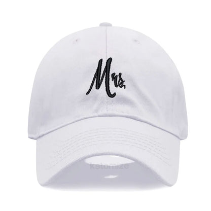 Matching Mr. & Mrs. Baseball Cap Men's Women's Cotton Embroidery Sport Golf Caps Bridal Gift Newlywed Honeymoon Wedding Gift