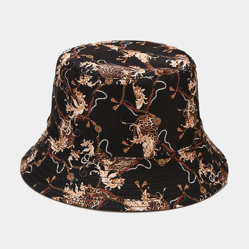 fashion plant printing pattern fisherman hat spring and summer outdoor sun protection fisherman cap unises fishing caps
