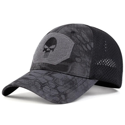 Unisex Camouflage Tactical Baseball Cap – Mesh Breathable Outdoor Fishing Hunting Snapback Hat