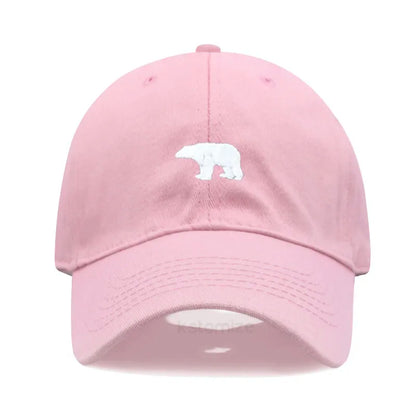 little Bear Embroidery Baseball Cap for Women Men Fashion Adjustable Soft Washed Cotton Dad Hat Unisex Classic Golf Caps