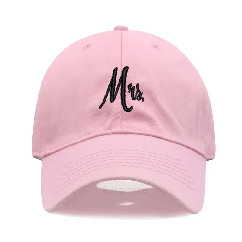 Matching Mr. & Mrs. Baseball Cap Men's Women's Cotton Embroidery Sport Golf Caps Bridal Gift Newlywed Honeymoon Wedding Gift