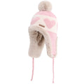 Hot Sale Women Cute Plush Winter Hat Love Print Pompoms Beanie Hats Lovely Ear Protection Cap For Girls