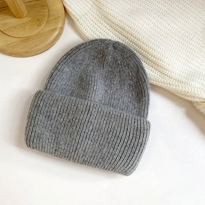 Fashion Warm Cashmere Wool Skullies Cap Angola Rabbit Fur Winter Knitted Beanies Women Female Ski Outdoor Solid Color Hats