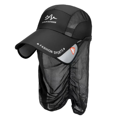 Outdoor Fishing Sunscreen Fishing Hats Long Tongue Men's Summer Breathable Windproof Mesh Awning Peaked Cap Lure Hat