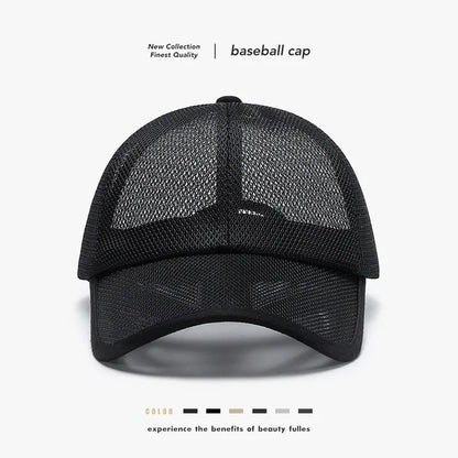 New Summer Breathable Mesh Baseball Cap Men's Hollow Brim Outdoor Sports Sun Protection Women's Sun Hat