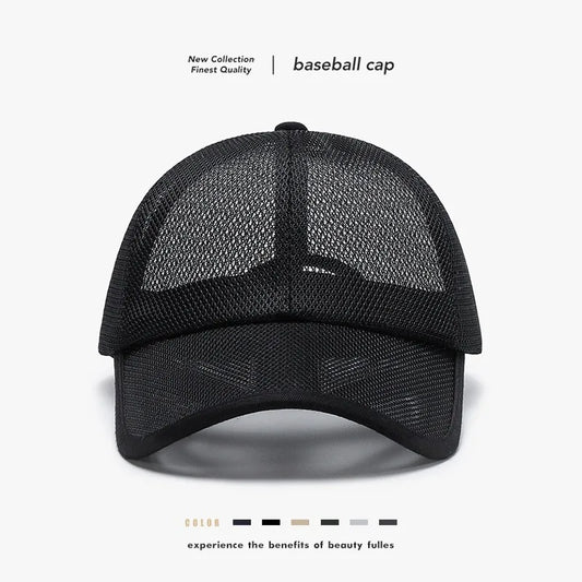 New Summer Breathable Mesh Baseball Cap Men's Hollow Brim Outdoor Sports Sun Protection Women's Sun Hat