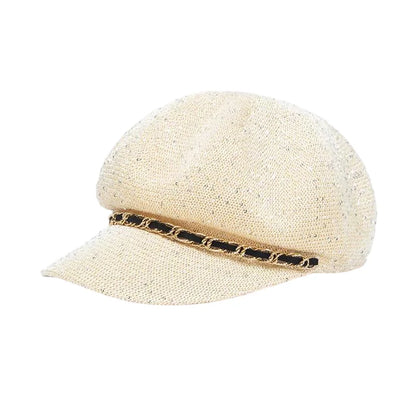 Hollow Breathable Leather Buckle Octagonal Hat  Classic Woven Straw Hat Casual Versatile Literary Sunshade Painter Hat