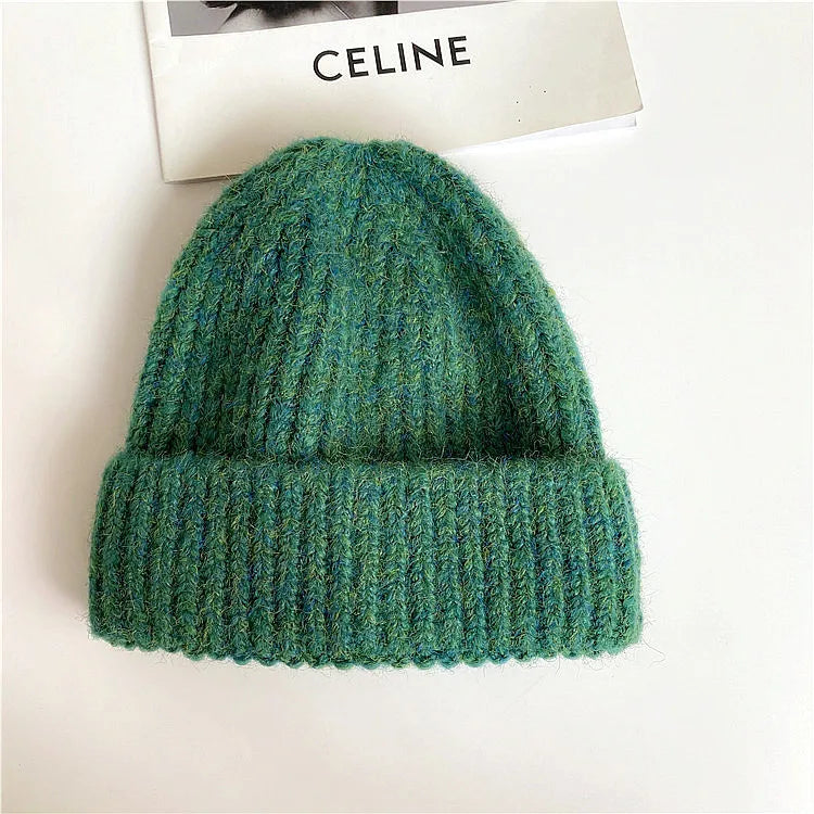 Purple Hat Versatile Knitted Hat, Fashionable Foreign-style Melon Fur Hat, Wool Hat