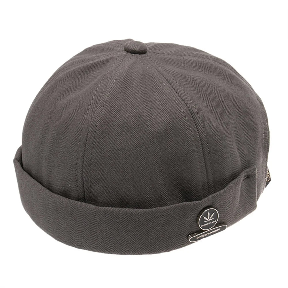 Unisex Corduroy Brimless Cap – Solid Color Retro Docker Beanie, Adjustable Streetwear Hat