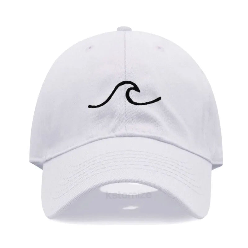 Men's Baseball Cap Women's Washed Cotton Waves Embroidery Embroidery Dad Hat Sport Golf Caps For Man Sun Hats Dropshipping