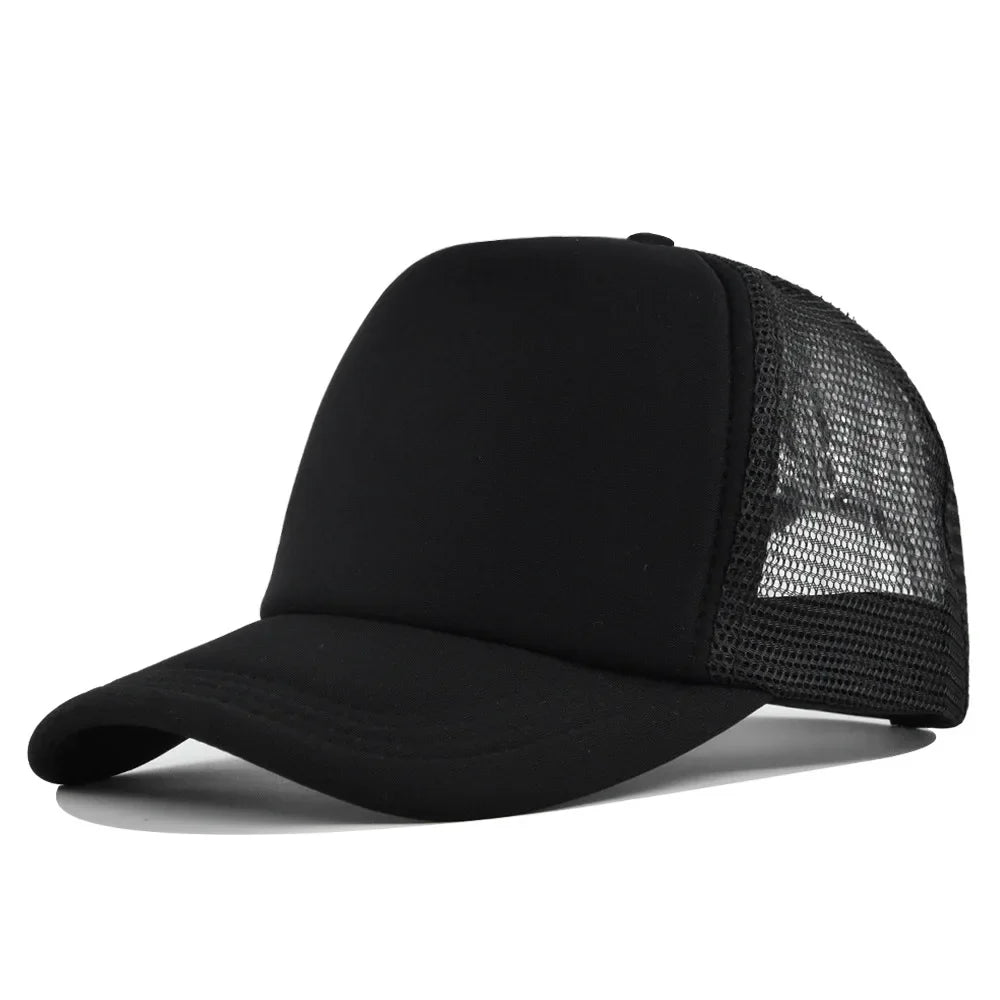 Solid Color Unisex Cheaper 5 Panel Trucker Hat For Adult Summer Net Baseball Cap Men Women Blank Mesh tentacle Sun Hat Visor