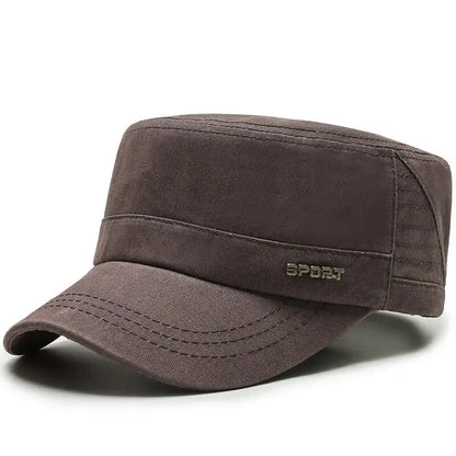 Men’s Military Flat Cap – Simple Casual Duck Tongue Hat for Spring & Autumn