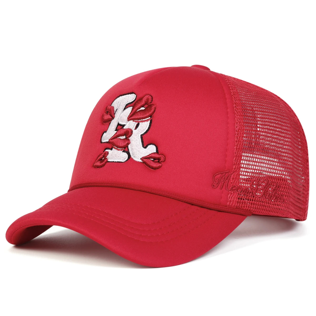 Unisex Letter Lips Embroidery Baseball Net Caps Spring and Summer Outdoor Adjustable Casual Hats Sunscreen Hat