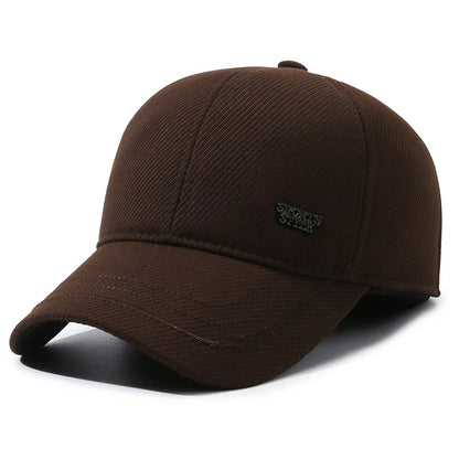 New Men Warm Thick Autumn Winter Baseball Caps Male Sport Visors Earflaps Dad Snapback Cap Hat For Men