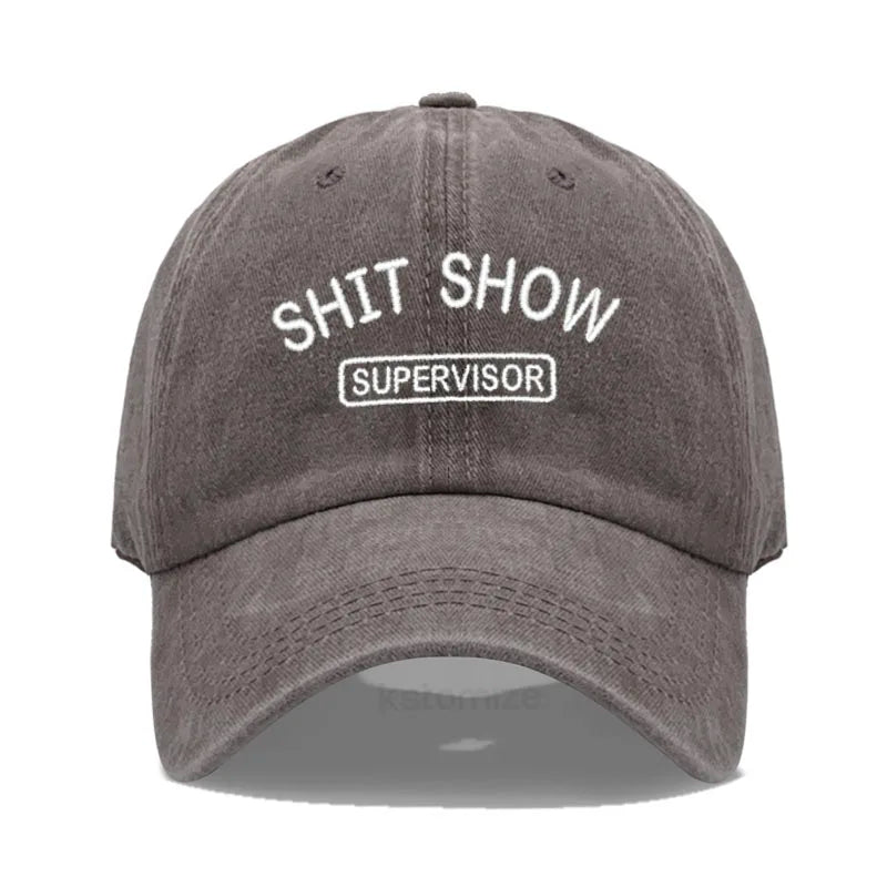 Men's Baseball Cap Women's Sport Golf Caps for Man Washed Cotton SHIT SHOW SUPERVISOR Embroidery Dad Hat Sun Hats Dropshipping