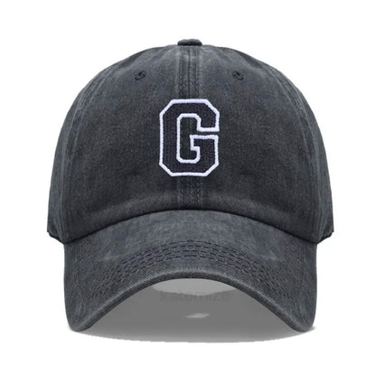 Initial Letter A-Z Embroider Baseball Cap For Men Womne Washed Cotton Dad Hat Fashion Team Sport Visors Snapback Caps