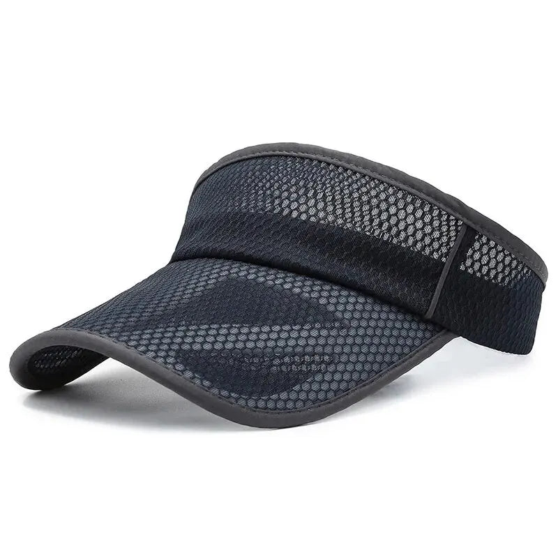 Summer Empty Top Hat Men's Sports Hat Women's Bare Plate Mesh Quick-Drying Hat Outdoor Casual Large Brim Empty Top Hat