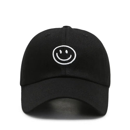 Unisex Smiley Embroidered Baseball Cap Breathable Casual Sun Protection Hat