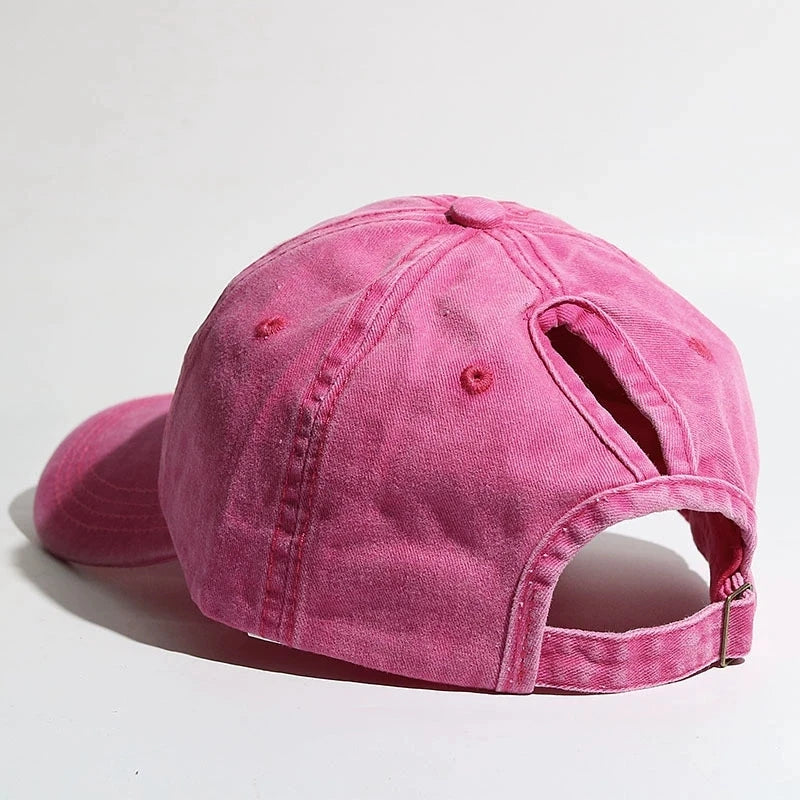Washed  Baseball Cap Amazon European and American Popular Trendy Curved Brim Peaked Cap  Women's Outdoo