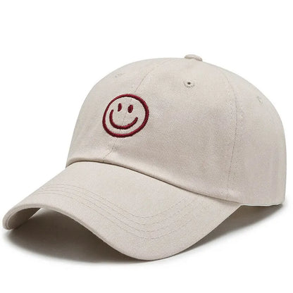 Unisex Smiley Embroidered Baseball Cap Breathable Casual Sun Protection Hat