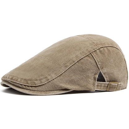Spring Summer Watered Denim American Casual Retro Beret  Washed Old Street Forward Hat British Painter Newsboy Cap Visor