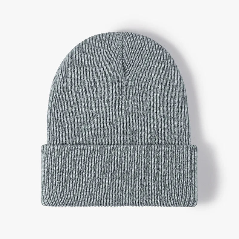 New Women Men Autumn Winter Warm Beanie Hat Solid Color Lady Male Stretch Knitted Crochet Beanies Hat Cap For Women Men