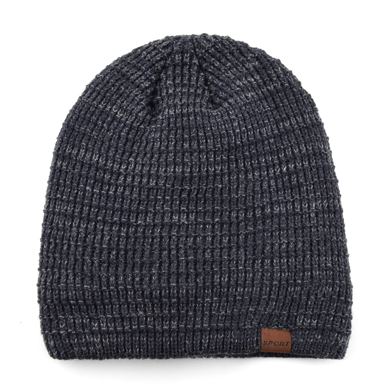 Winter Warm Skullies Beanie Men Thermal Multi-colored Knitted Minimalist Hat Thick Double-Layer Fleece Lined Skull Cap