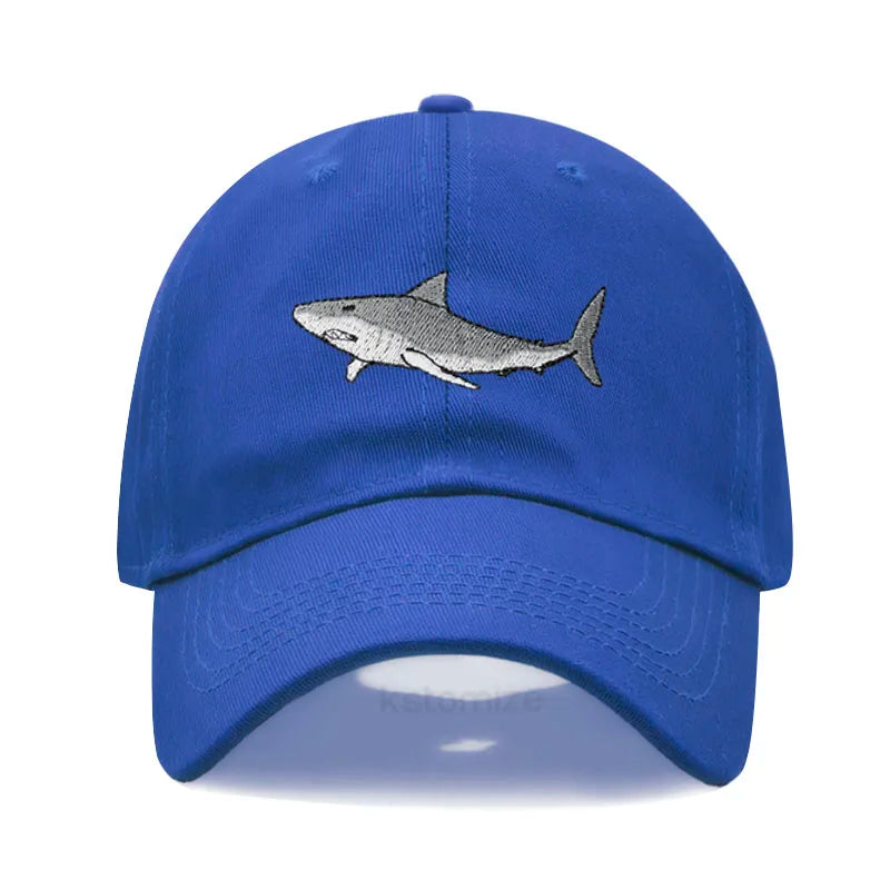 Animal Shark Embroidered Baseball Cap for Women Men Fashion Adjustable Washed Cotton Dad Hat Unisex Classic Golf Caps