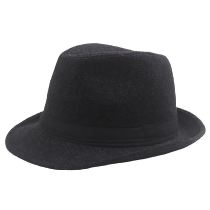 Autumn and Winter New Woolen Jazz Hat Vintage Middle Aged and Elderly Warm and Cold Proof Woolen Wide Brimmed  Grandpa Hat