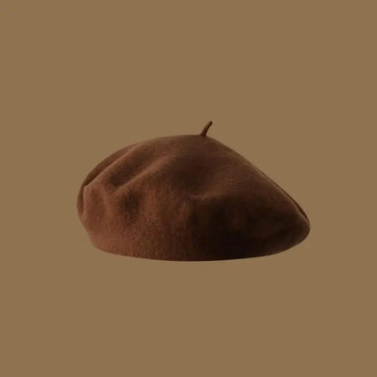 Wool Beret Hat Women French Beret Vintage Painter Cap Girl Solid Female Beret Femme Retro Casual Beanie Mushroom Hat Bonnet