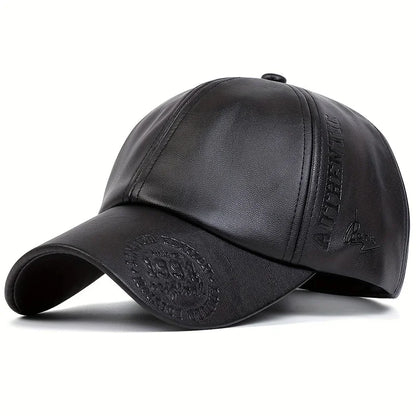 Unisex Vintage Leather Baseball Caps Spring Autumn Outdoor Sunscreen Hat Adjustable Casual Trucker Hats