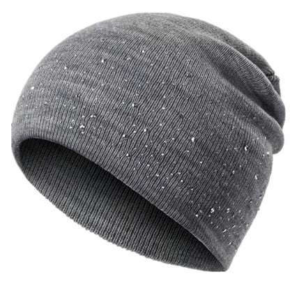 Hot Sale Women Casual Winter Fall Hat Stylish & Shiny Rhinestone Decor Women's Beanie Outdoor Streetwear Knitted Hat