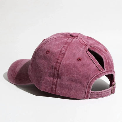 Washed  Baseball Cap Amazon European and American Popular Trendy Curved Brim Peaked Cap  Women's Outdoo